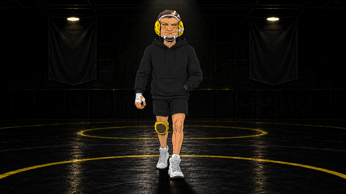JV from the MAT CLASH Universe walking onto a wrestling mat