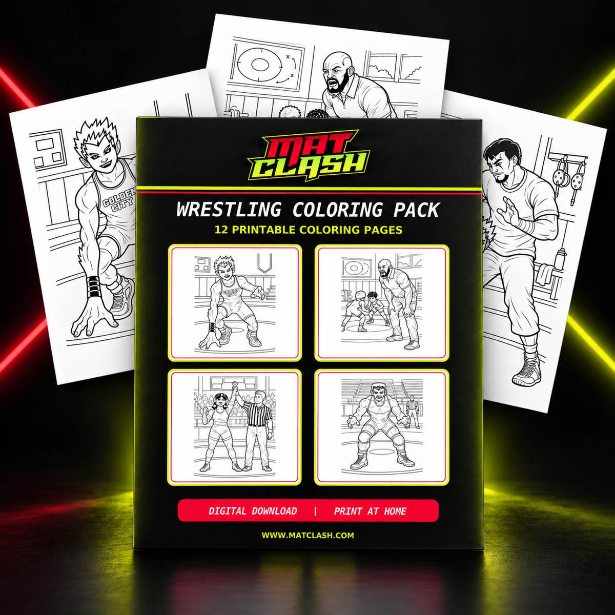 Wrestling Coloring Pages for Kids | MAT CLASH