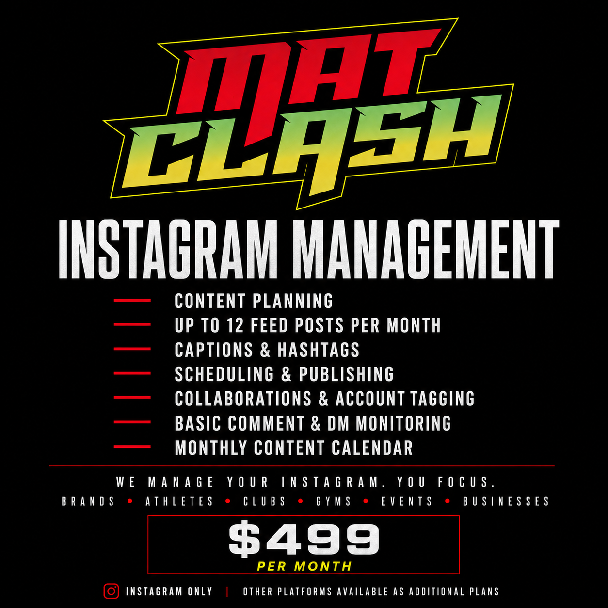 MAT CLASH Instagram Management