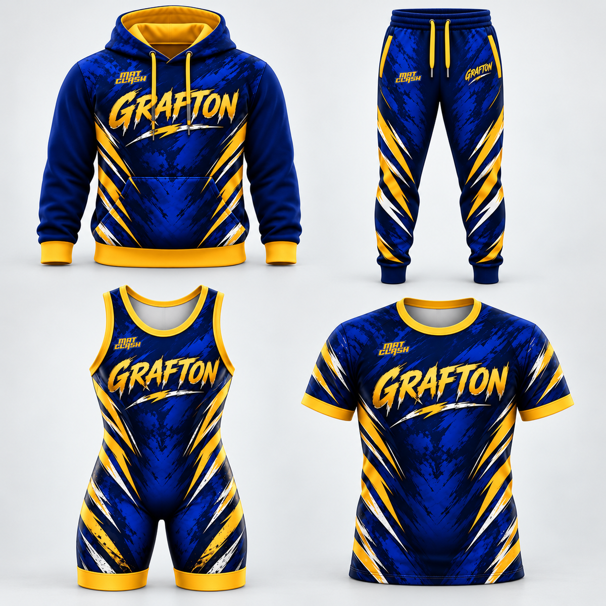 Grafton Youth Wrestling Hoodie, Joggers, Singlet & T-Shirt Bundle