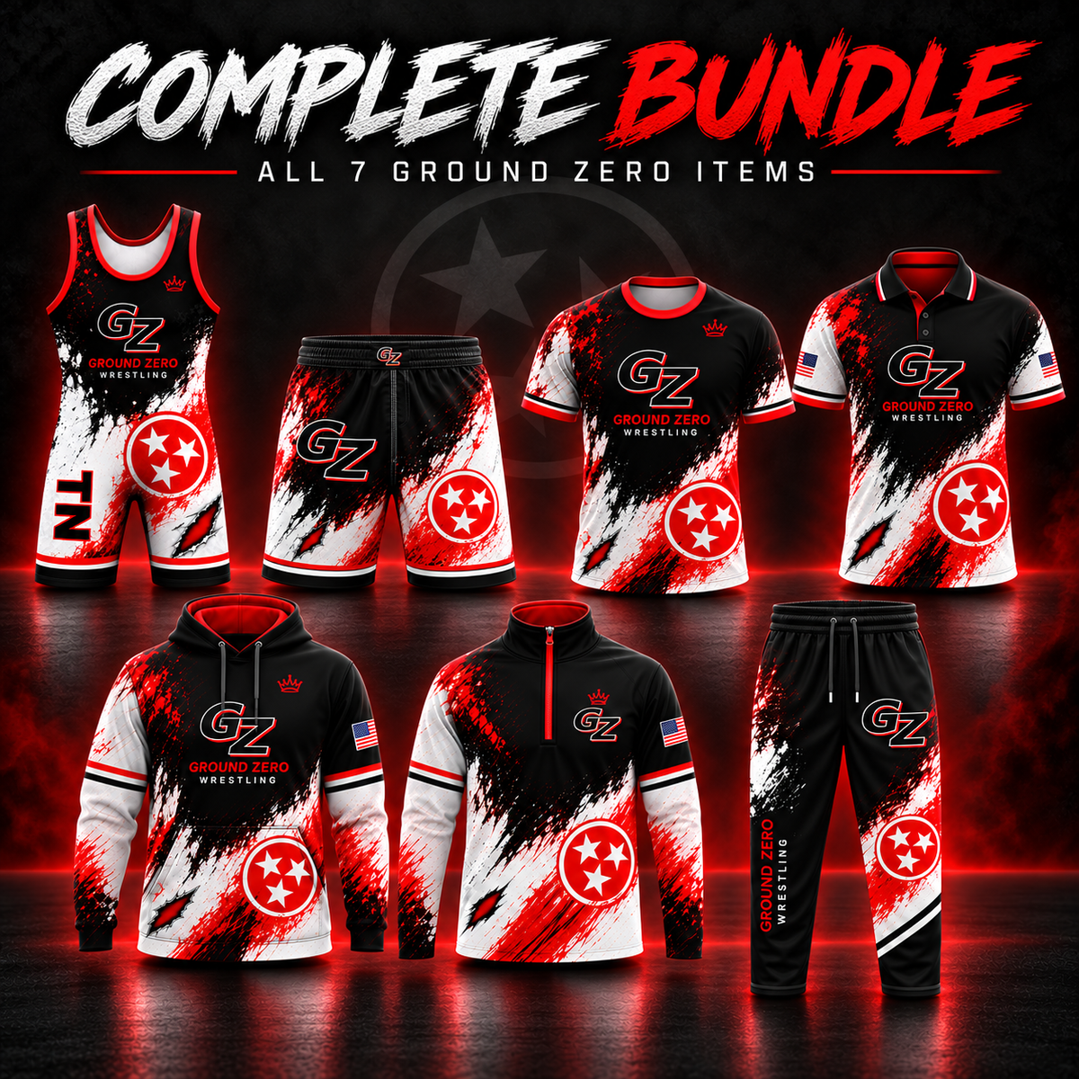 Ground Zero Complete Bundle with all seven team apparel items