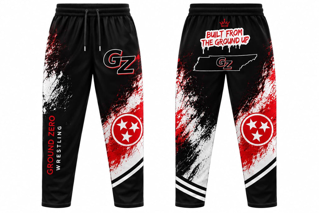 Ground Zero Wrestling joggers front and back