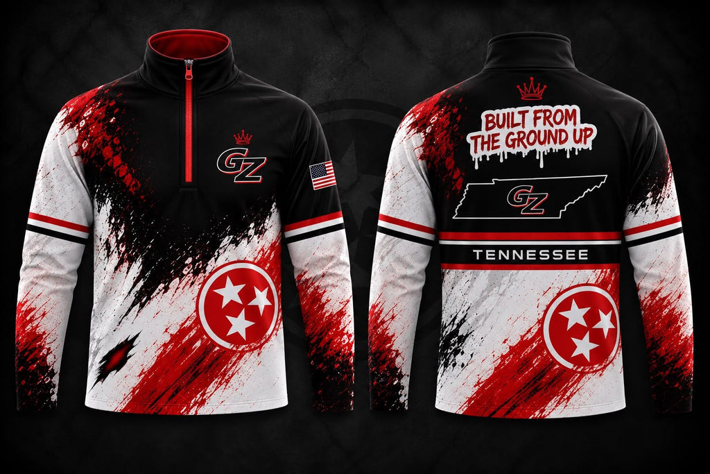 Ground Zero Wrestling quarter zip jacket front and back
