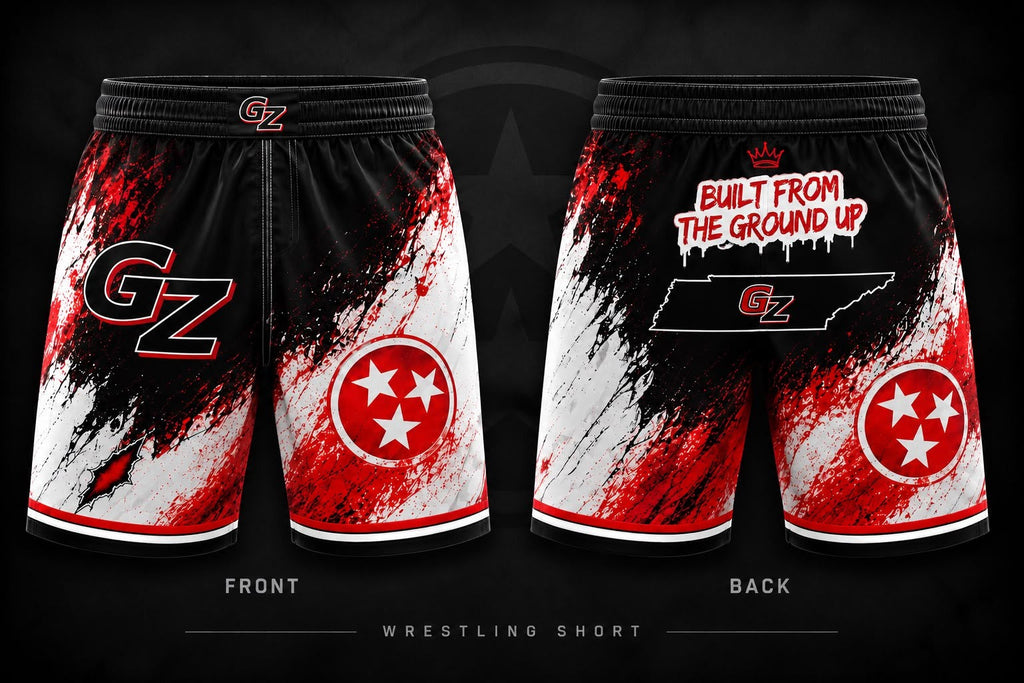 Ground Zero Wrestling shorts front and back