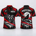 Webster County Wolves Wrestling Polo Shirt front and back