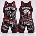 Webster County Wolves Wrestling singlet front and back